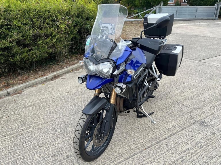2012 12 TRIUMPH EXPLORER 1215 BLUE TIGER 1200 ADVENTURE TOURER FULL LUGGAGE