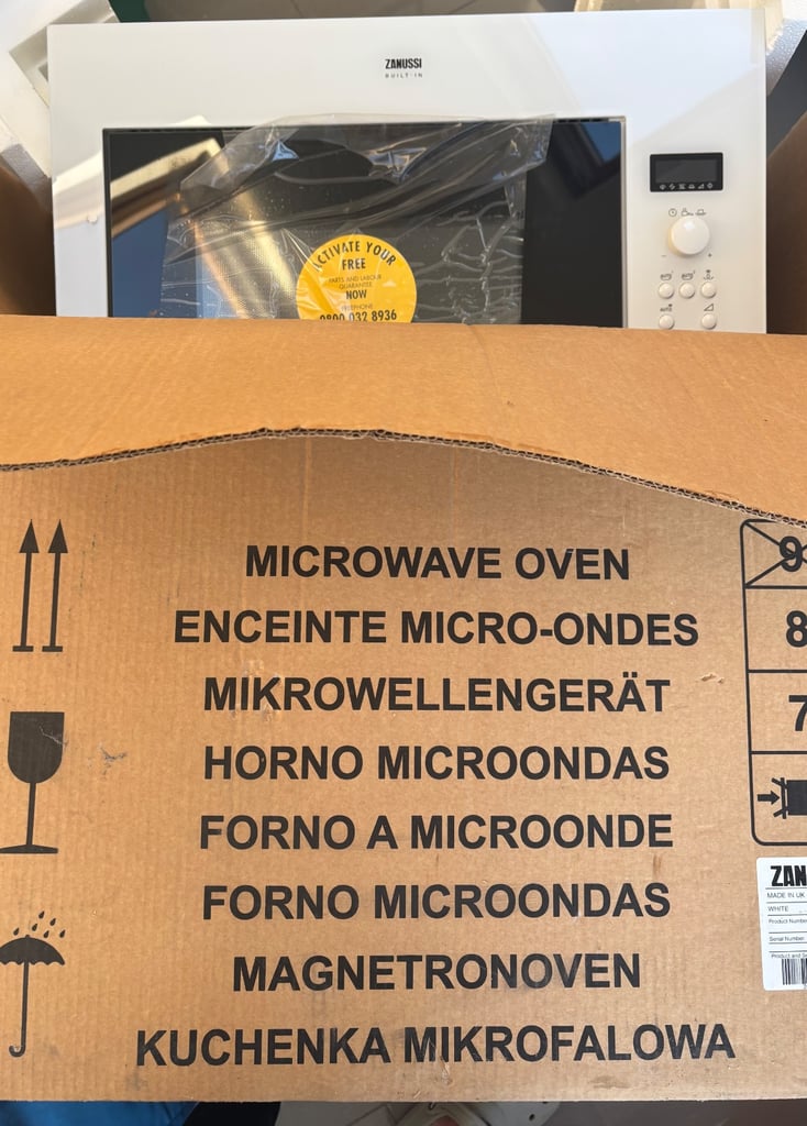 Brand new built-in microwave oven (white)