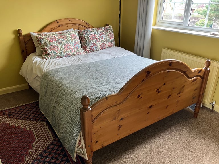 Oak King bed frame & Mattress