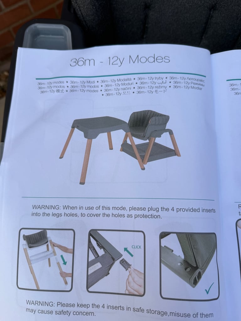 Tutti Bambini Nova Birth to 12 Years Complete Highchair Package - Grey/Oak