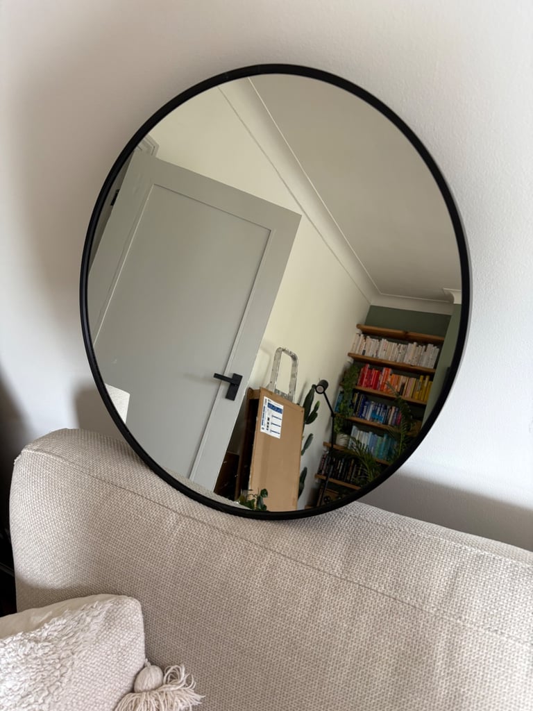 image for Round Circle Black Mirror - 50cm