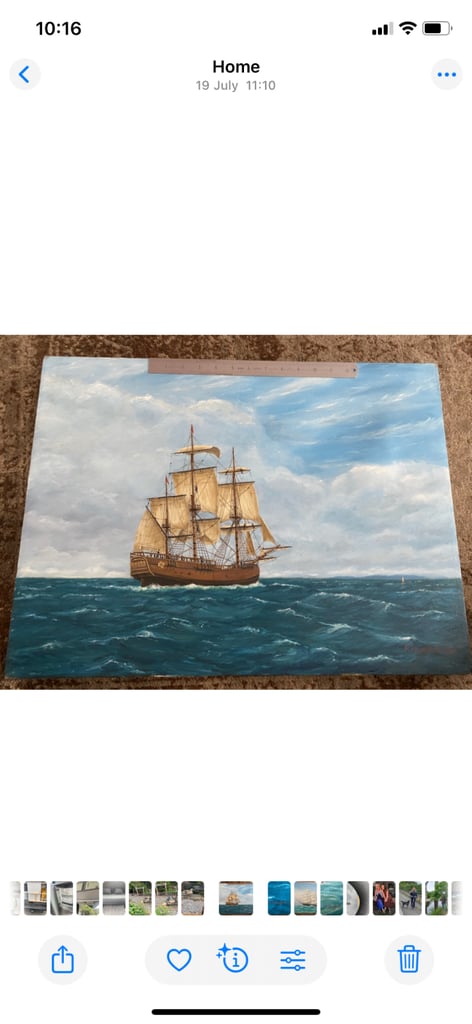 Painting of a sailing ship 