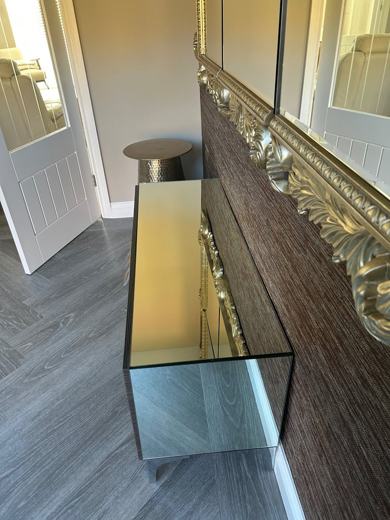 Pair of mirrored TV unit /sideboards (front panel gloss)