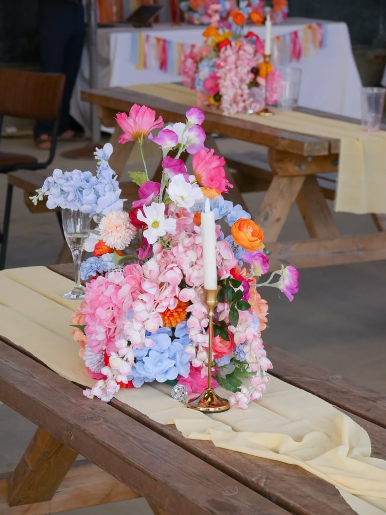 Faux wedding flowers - centre pieces 