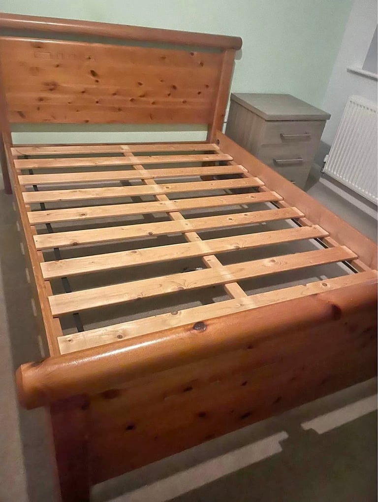 image for Solid wooden double bed frame (delivery available 