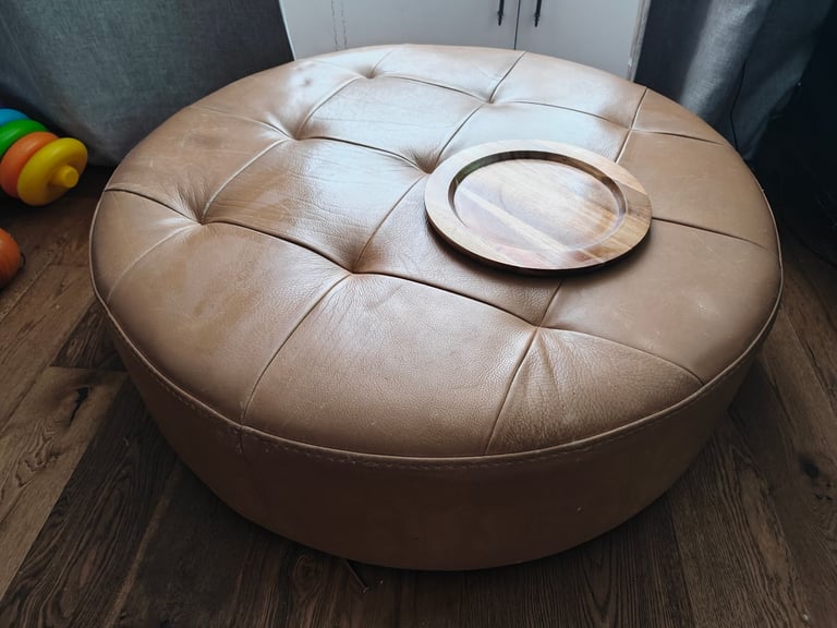 Large Leather Ottoman 