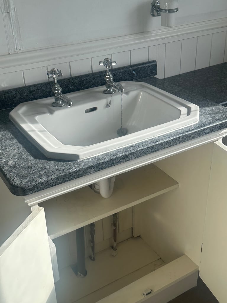 Bathroom Vanity Unit with Sink, Taps & Storage – 74cm