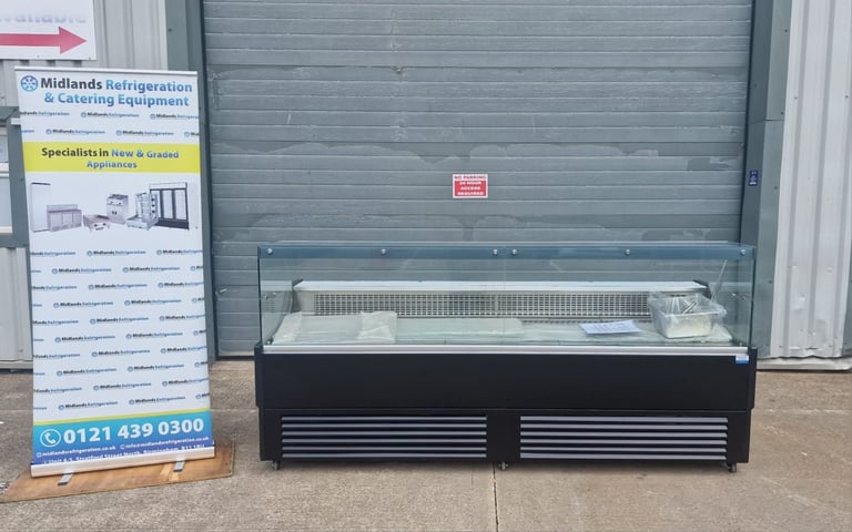 2.6m Meat Display Serve Over Display Cold Counter Commercial Fridge Deli Fridge Salad Chiller