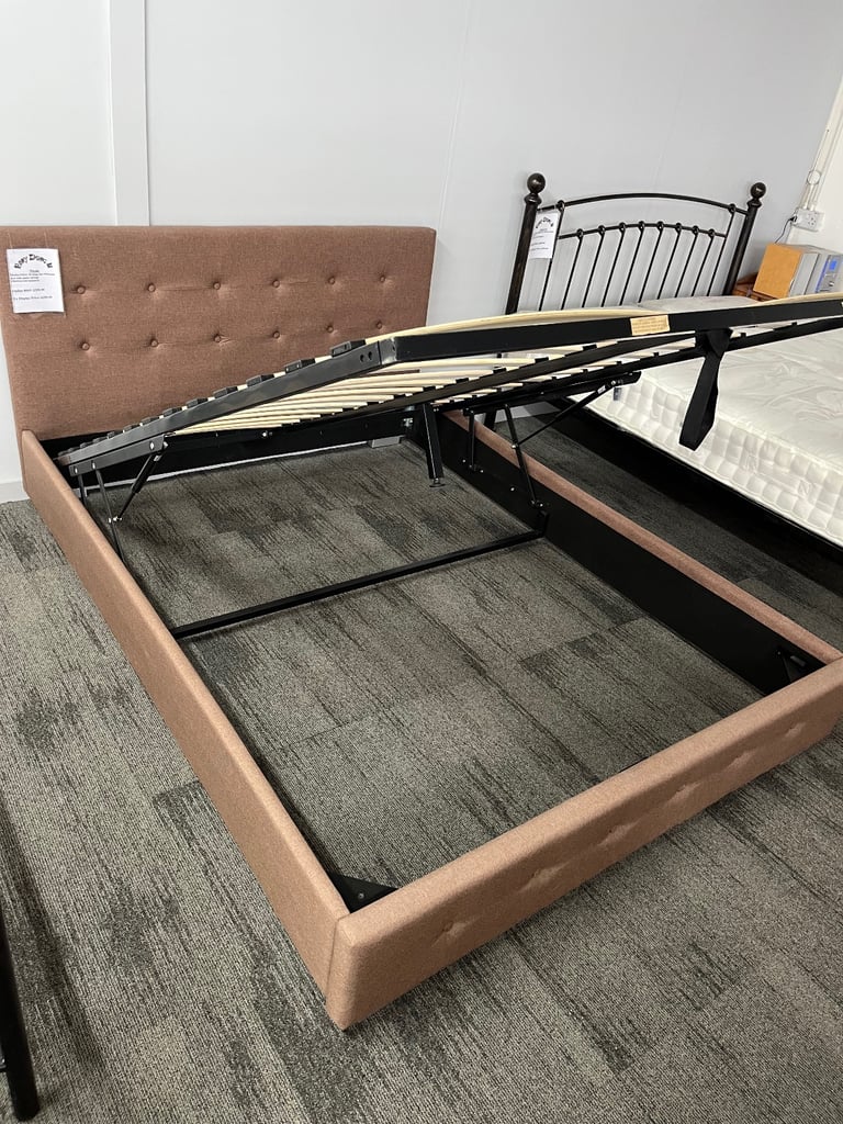 Nicole Mocha Fabric 5ft Kingsize Ottoman Bed Frame 
