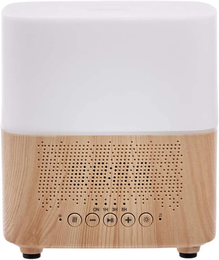 Smart Oil Diffuser + Bluetooth Speaker + Digital Alarm Clock + 7 LED Therapy Night Light