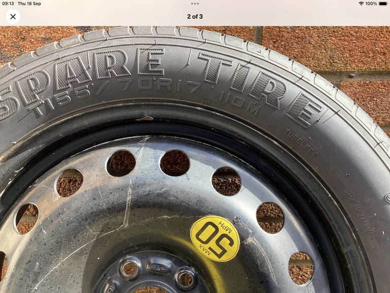 Kuga Space saver Spare Wheel & Tyre MK3 17” T155/70R/17