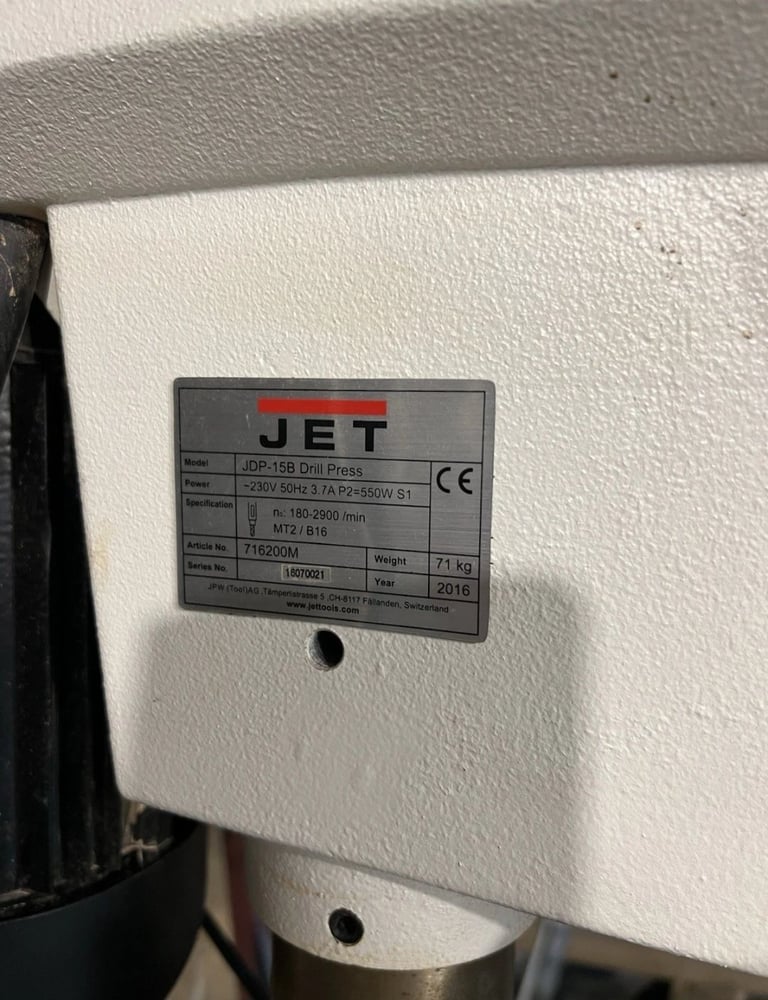 Jet Axminster JDP15 B Drill press bench mounted pillar drill delivery available