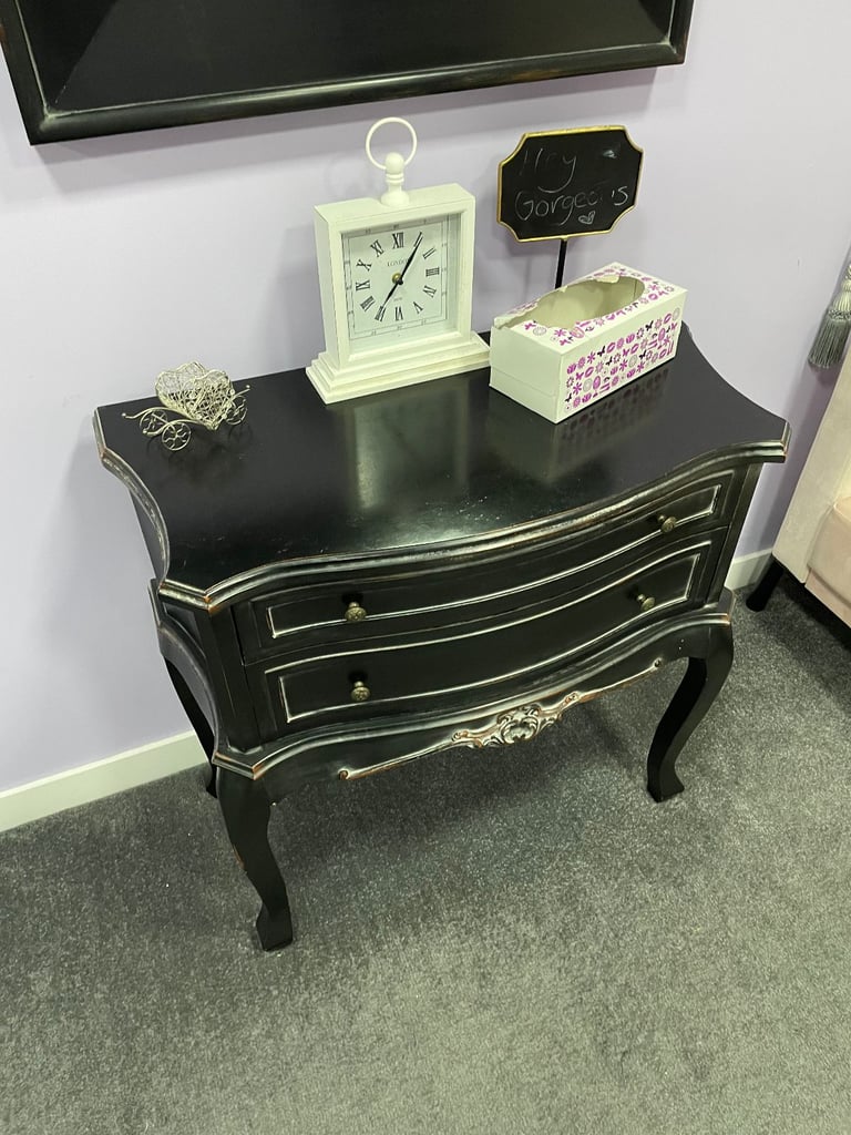 image for Dresser Tables, Small Chest & Mirror Set Black