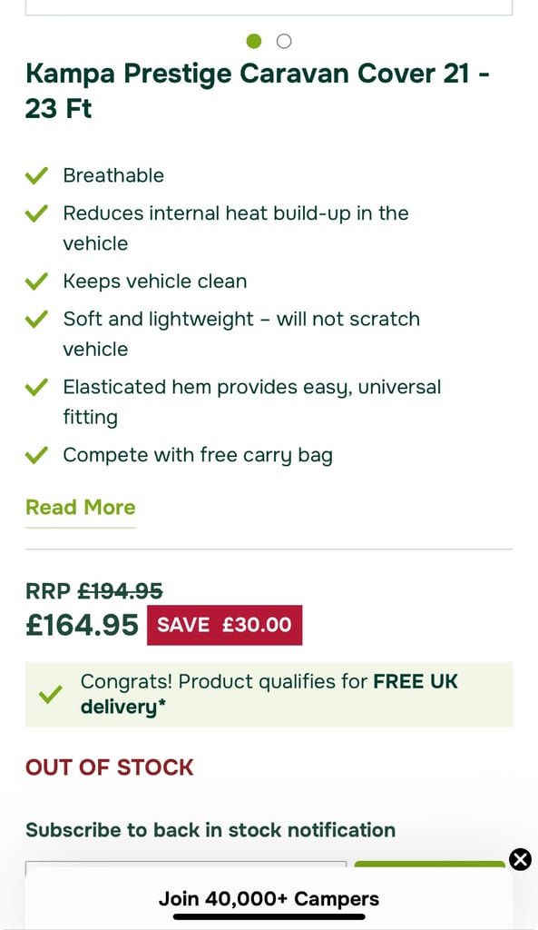 Caravan “KAMPA” prestige/quality Cover 21/23