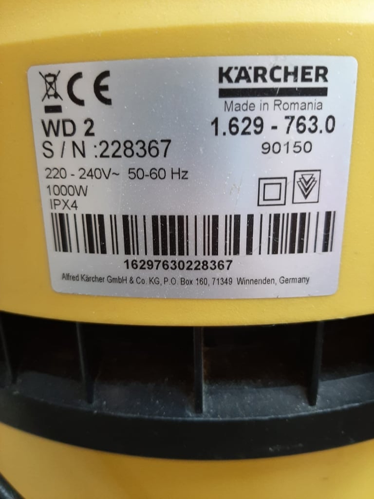 Karcher WD2 Wet Dry Vacuum.