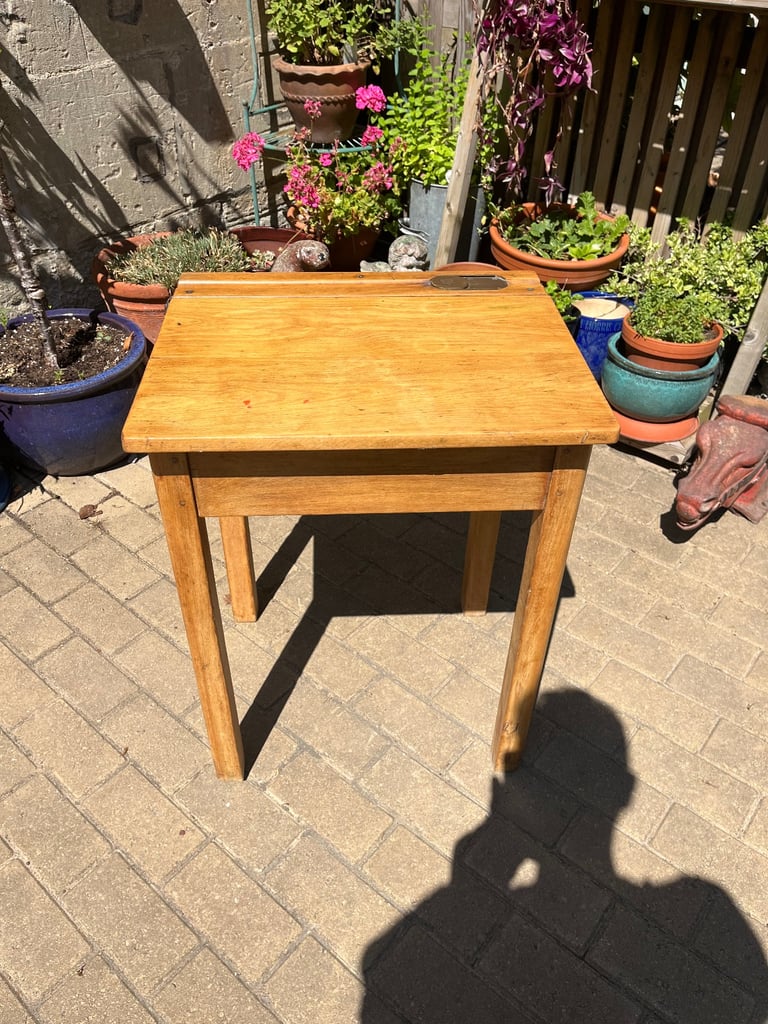 image for Vintage Wooden Single School Desk