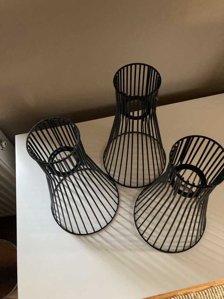 3 black lamp shaded