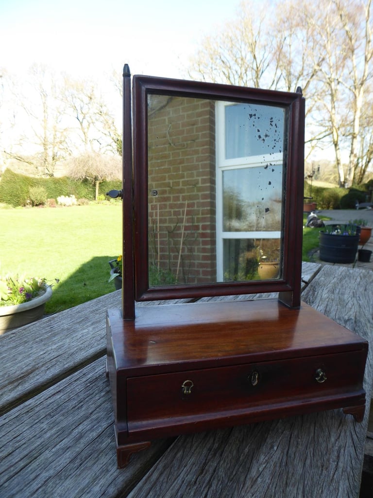 Antique Dressing Table Mirror with Drawer