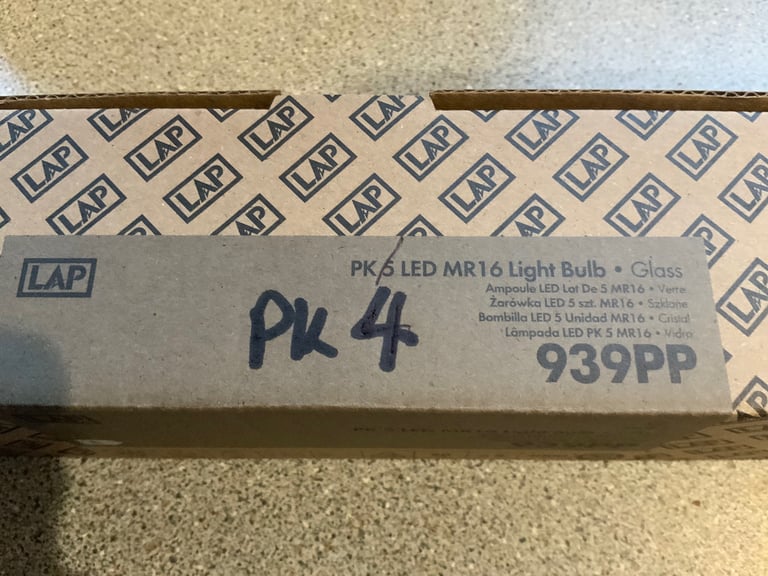 LED new light bulbs - no longer required 32. Also pack of 8 mains voltage Halogen.