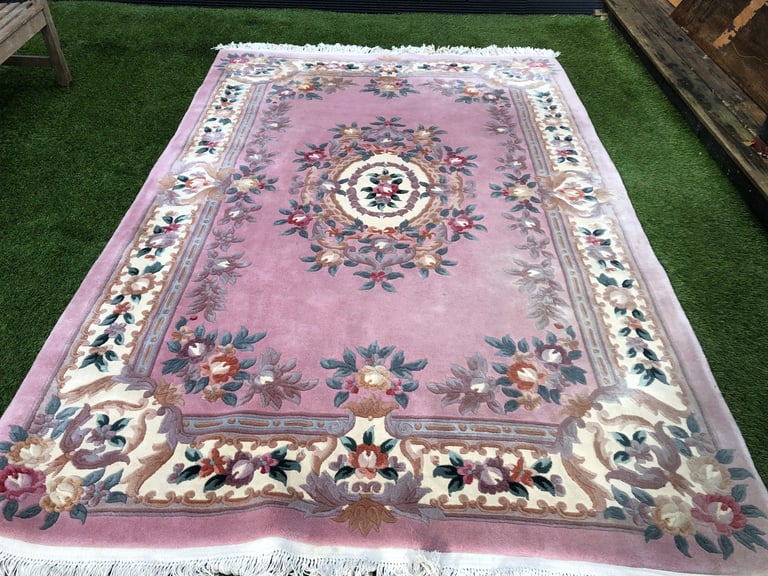 image for VINTAGE HANDMADE CHINESE STYLE WOOL RUG 273Cm x 182 Cm ,SPARE ROOM USE ONLY ,DELIVERY