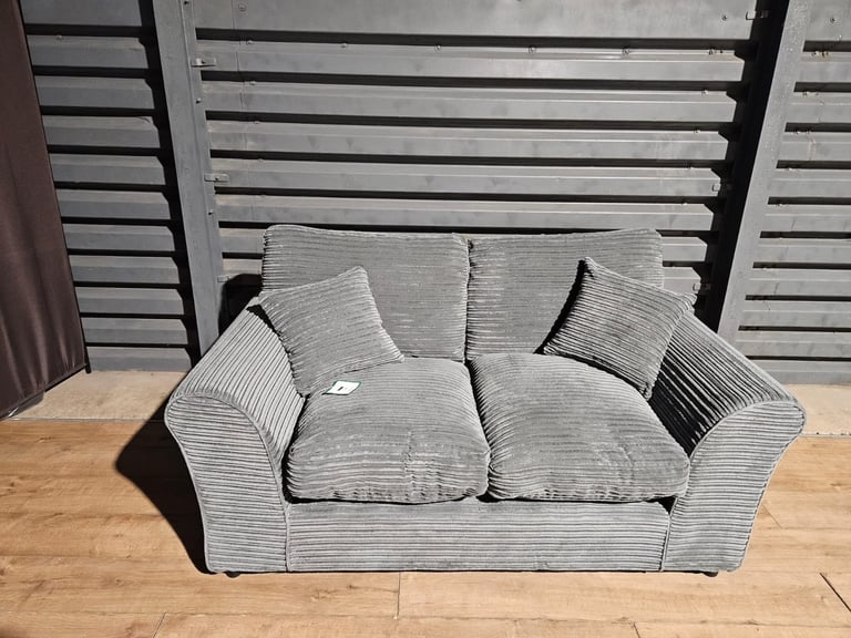 Barely Used Cord Fabric 2 Seater sofa - Grey.