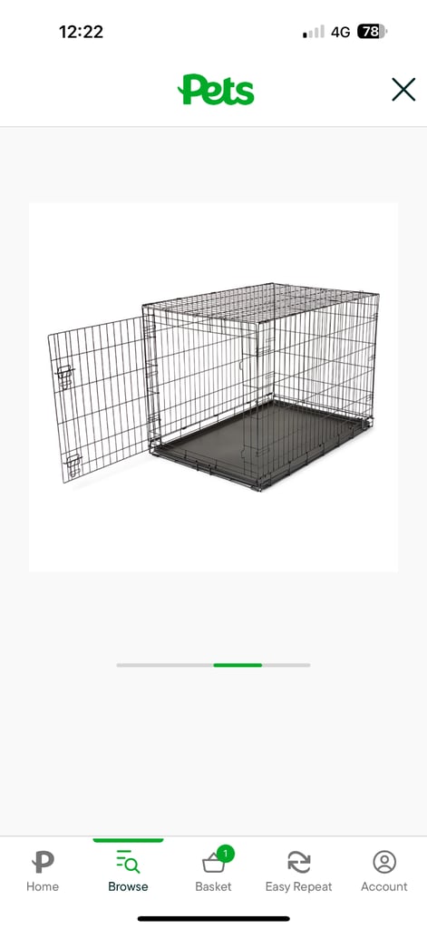 Black dog crate size Large 