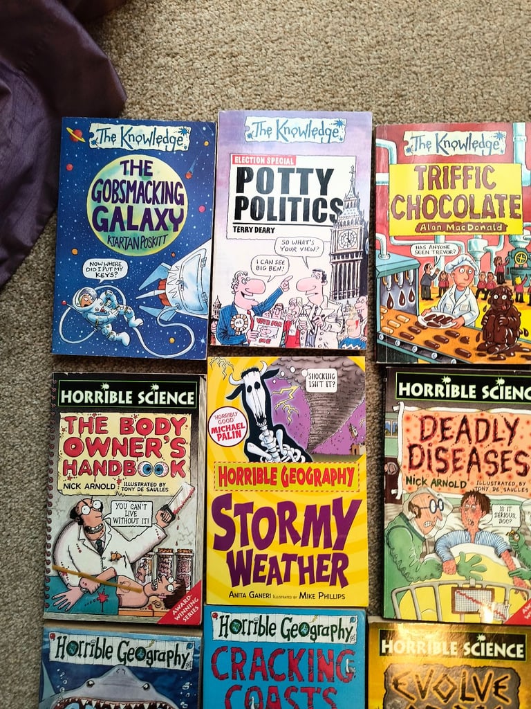 Horrible science, Horrible Geography and Histories , The Knowledge and Murderous Maths