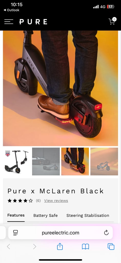 Electric Scooter Pure x Mclaren Black £230 bought for £799 in March…