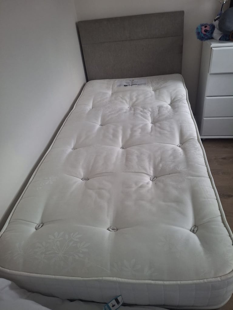 image for Single bed with mattress and headboard