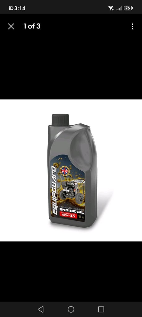 2x 1L Equipguard 10W-40 Engine Oil For Petrol and Diesel Pressure Washers