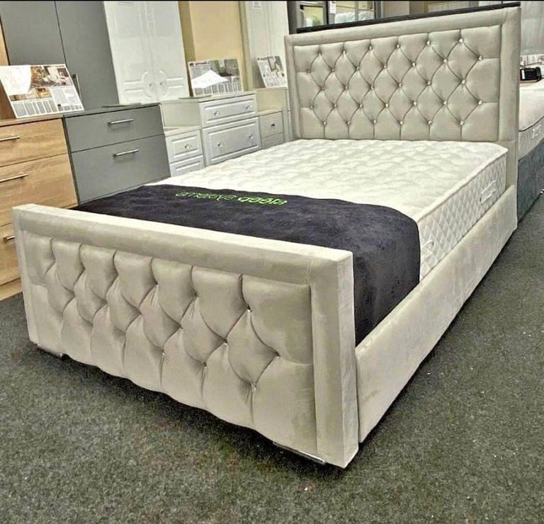 image for STYLISH DOUBLE BED BASE - SINGLE BED WITH MATTRESS