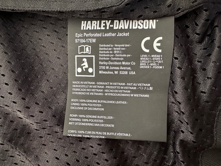Womens Harley Davidson "Epic" Black Leather Riding Jacket. Size Medium. BNWOT