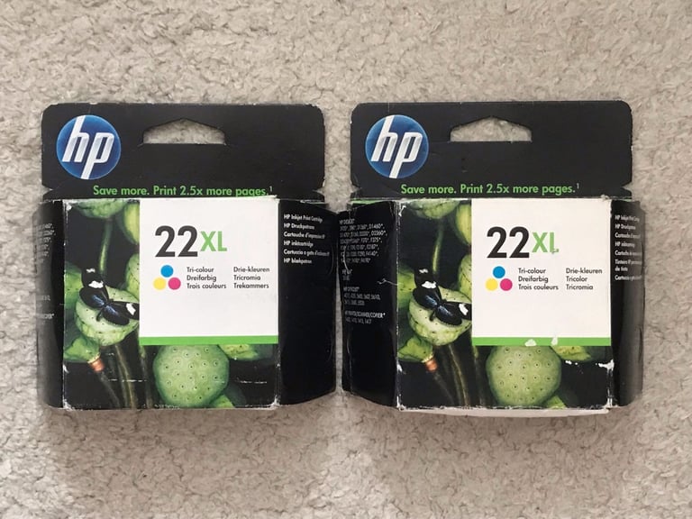 image for Two HP 22XL Tri-Colour Ink Cartridges C9352CE (never opened) JUST REDUCED