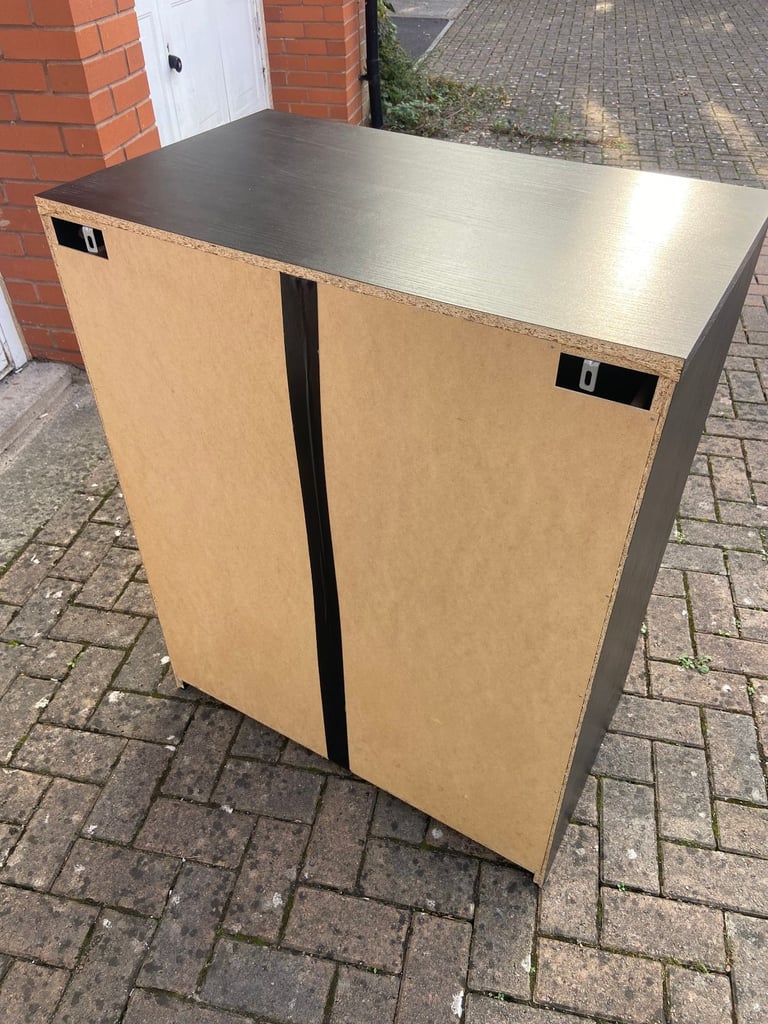 IKEA MALM chest of 4 drawers in black. Delivery is available.