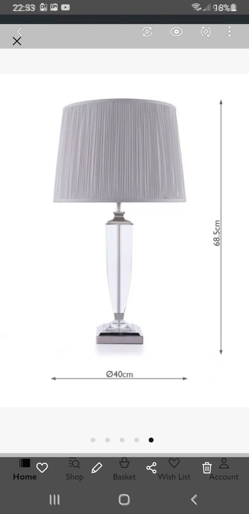 Laura Ashley grand carson ,table lamp with white shade 