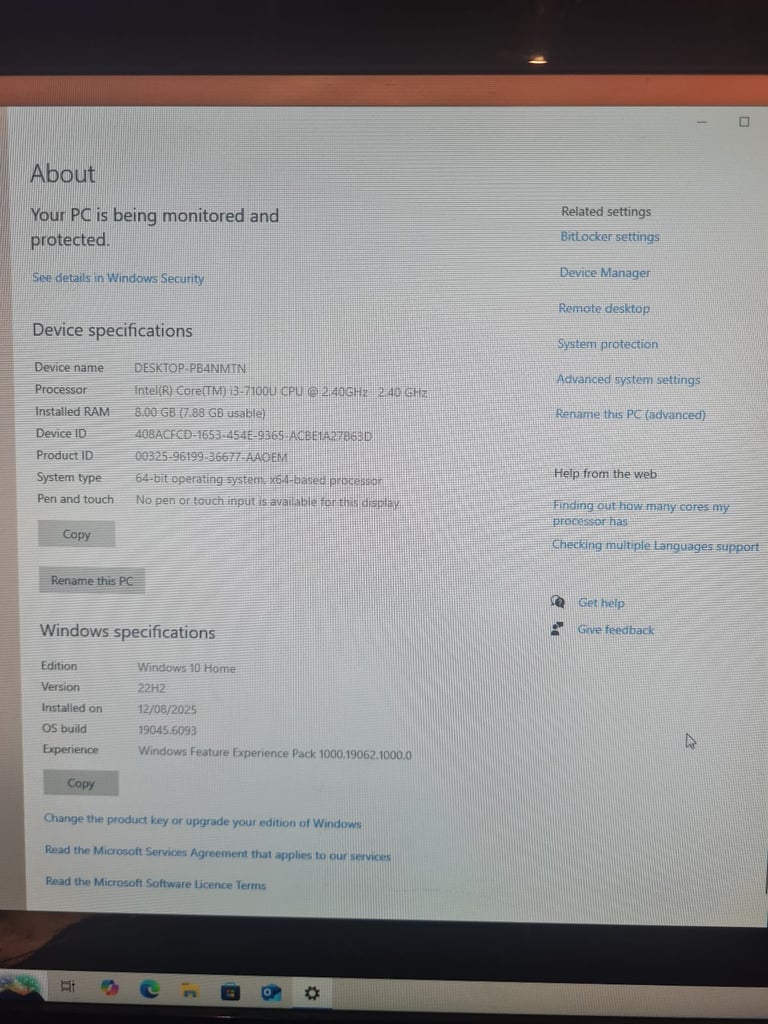 Dell pc All in 1 pc good condition, used only as a back up Windows 10 