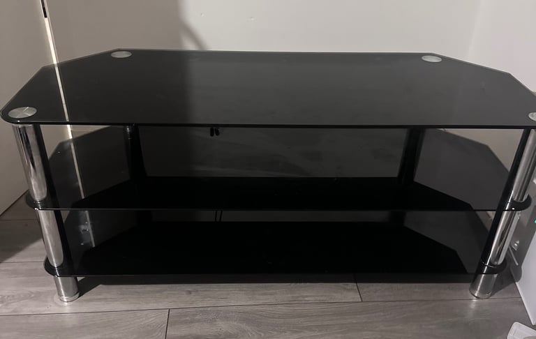 Black and chrome tv unit