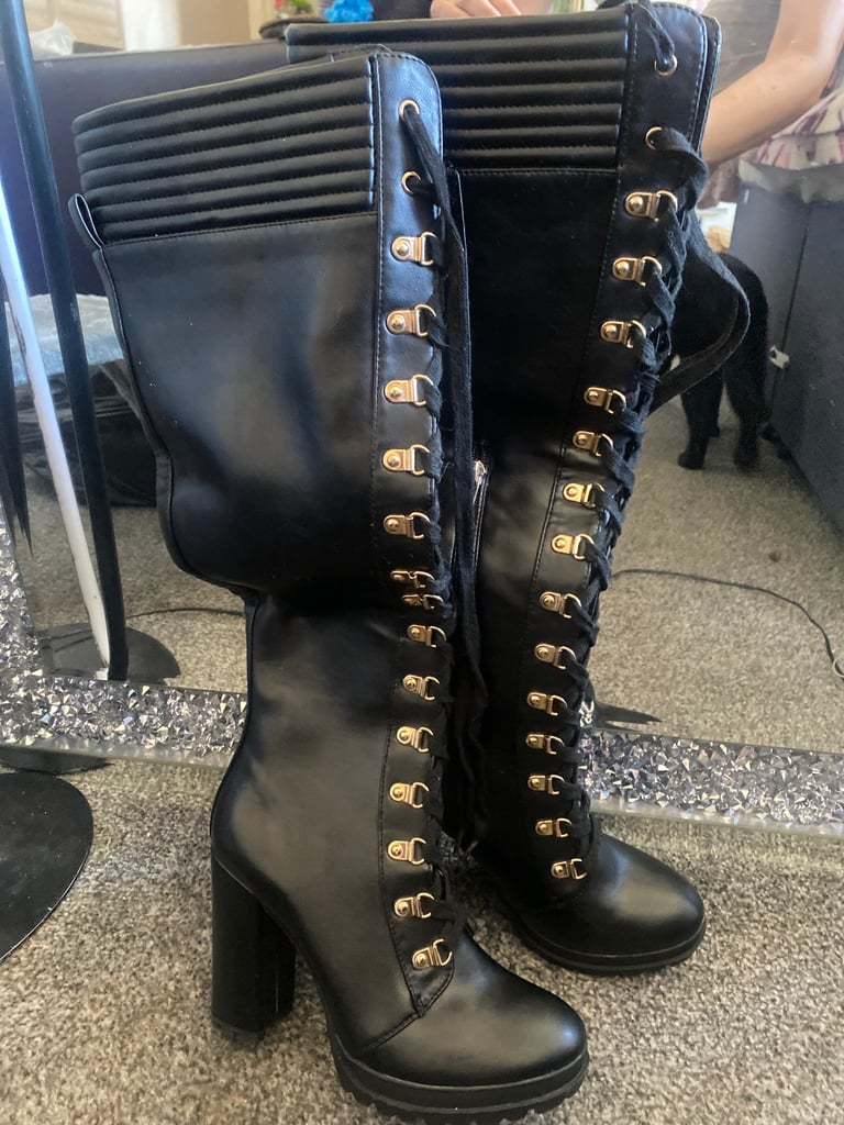 image for Brand new lace front knee high boots 