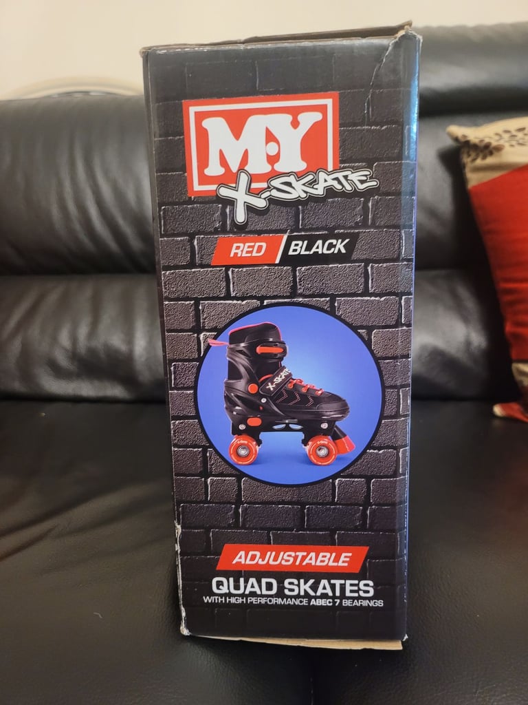Brand new M.Y X-Skate QS-60s Adjustable Quad Skates Red-Black