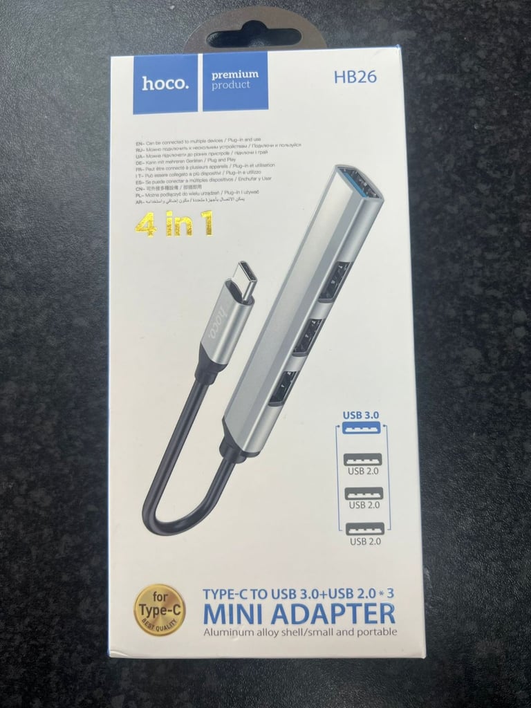 HOCO Type-C to USB 3.0/2.0 Mini Adapter – Compact & Multi-Port Hub