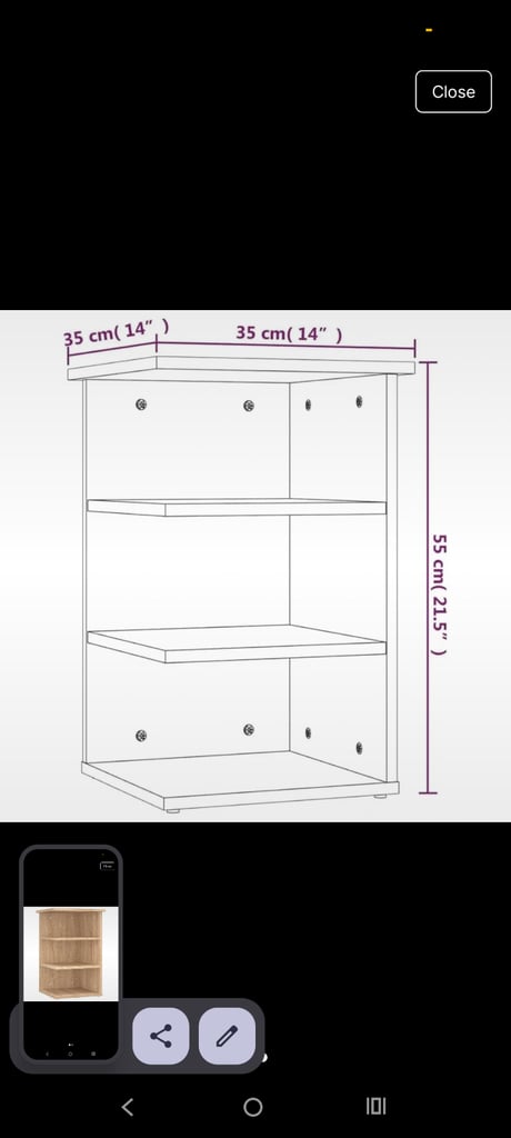 Side shelving unit 