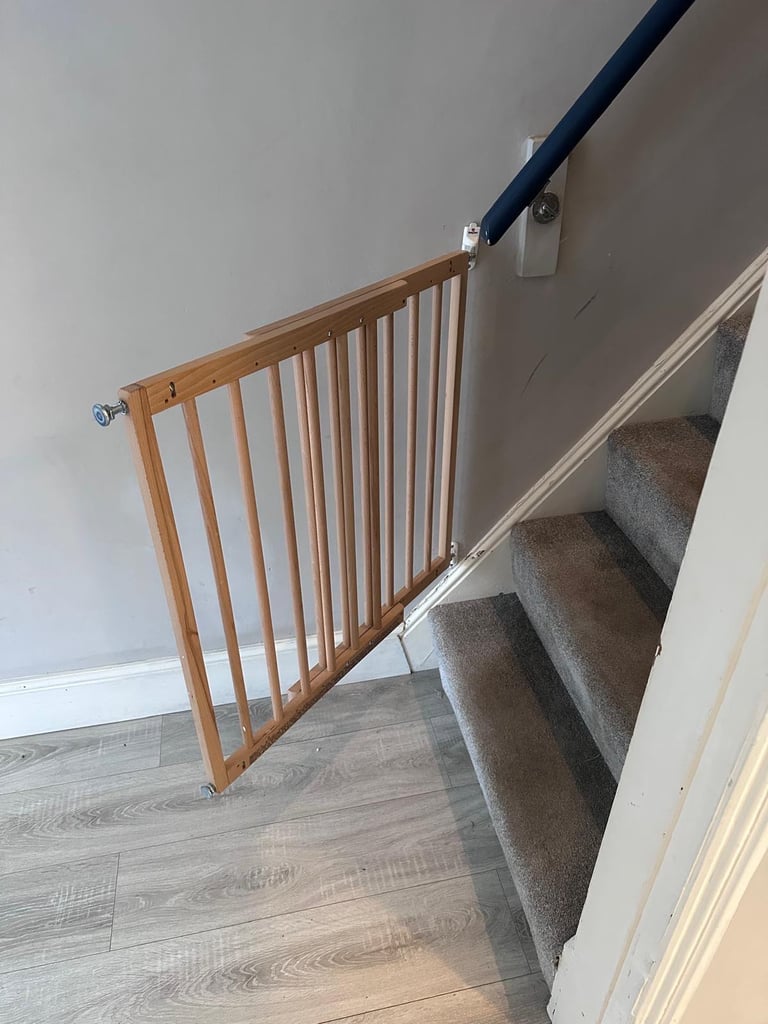 2 Babydan extending Panel Wooden Safety Gate, FSC-Certified (Beechwood)