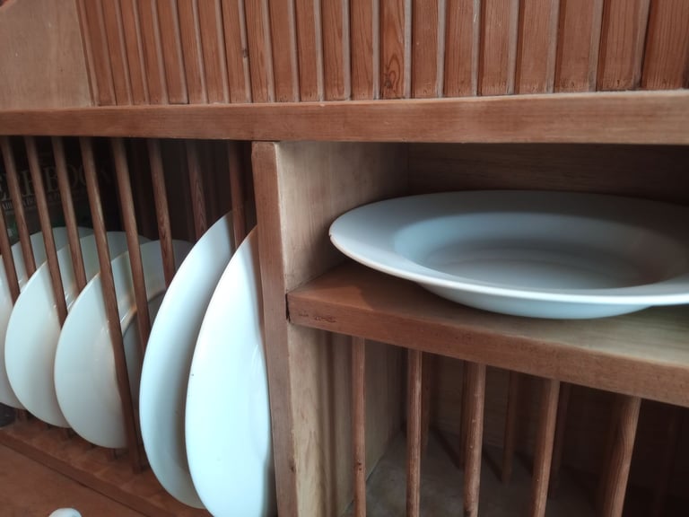 Mountable Wooden Plate Rack. 