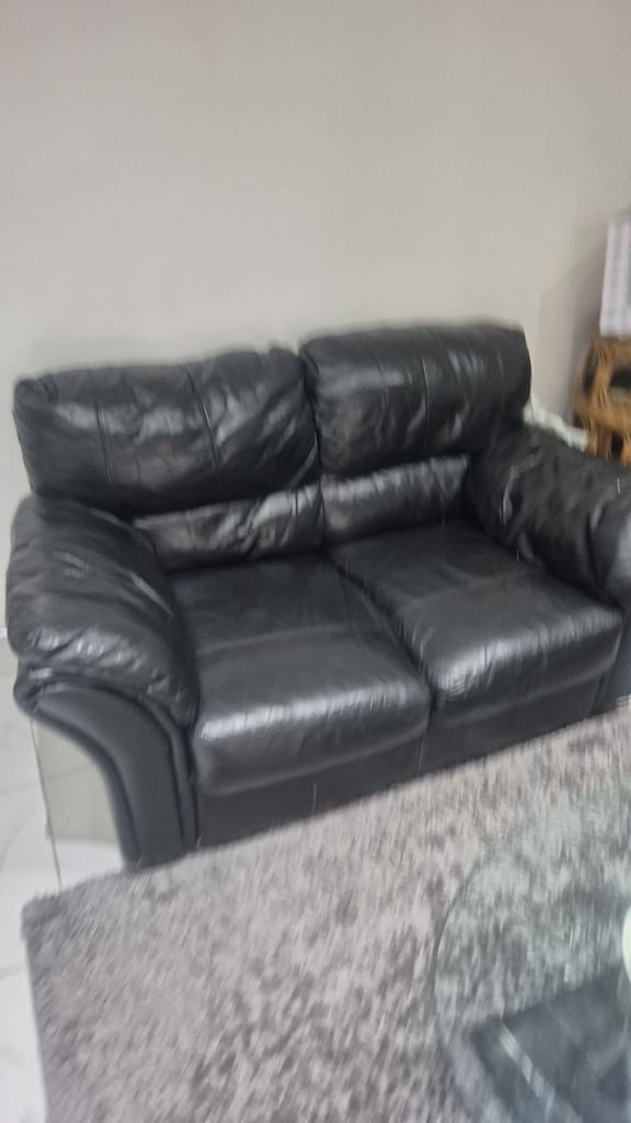 2 seater black sofa