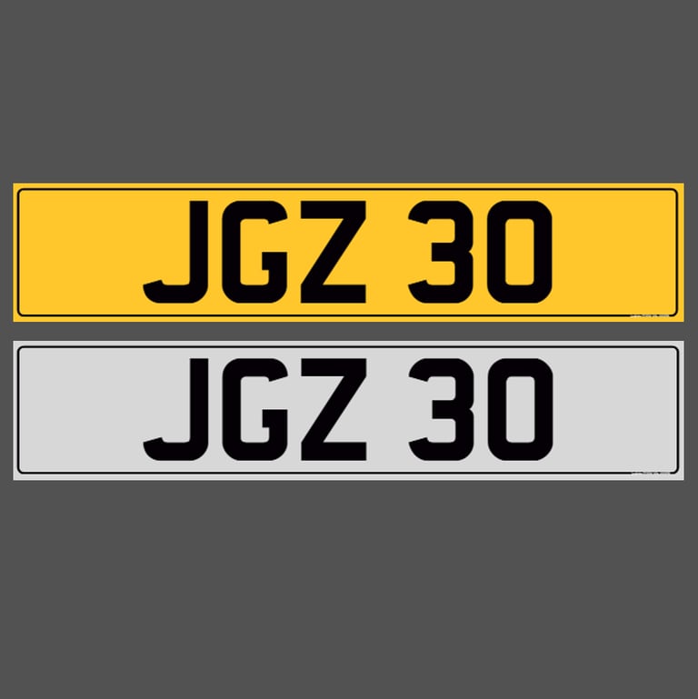 JGZ 30 - Dateless Cherished Registration Number Plate