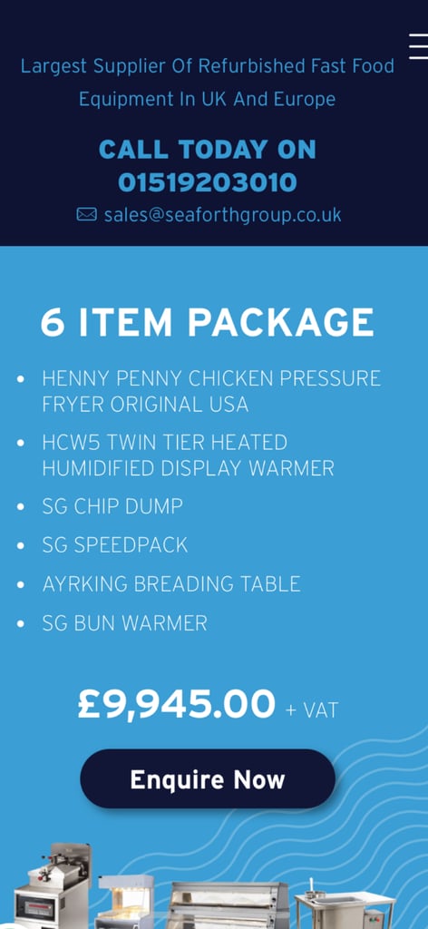 Henny Penny 6 x Item Chicken Shop Equipment Package Deal Best Quality & Price In UK 
