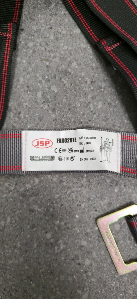 JSP FAR0201E Full Body Safety Harness + Rucksack (Worn Once)