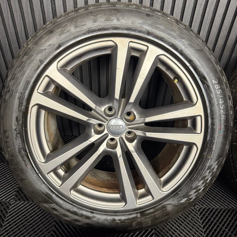20'' GENUINE AUDI Q7 S LINE 5 DOUBLE SPOKE GREY ALLOY WHEELS ALLOYS TYRES TOUAREG