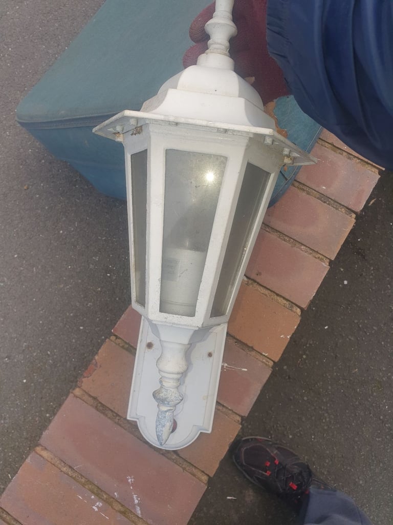 2 Metal Wall Lamps , White & Black , Decent Condition, Very Useful, Attractive, Clean.