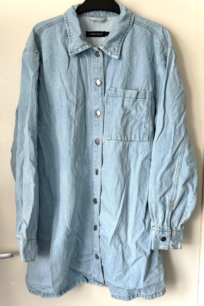 Cameo Rose oversized denim jacket, Large